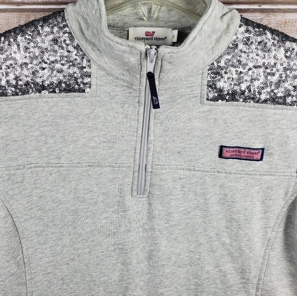 Vineyard vines 1/4 zip sweater shirt with sequins - Picture 5 of 8